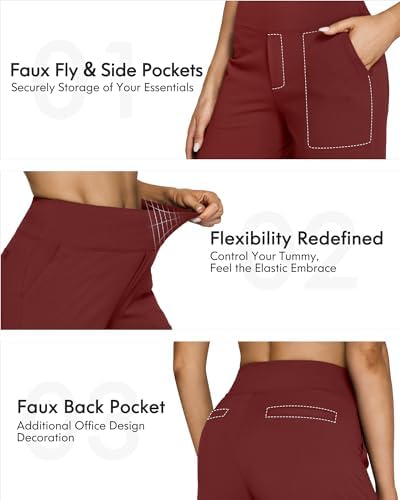 G4Free Yoga Pants for Women Wide Leg Pants with Pockets High Waisted