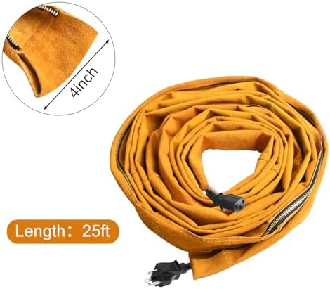 25FT TIG Welding Torch Cable Cover Resistant Leather Black Hose Cover 7.6 Meters with Cowboy for ZIPP er Jacket For TIG/MIG Yellow