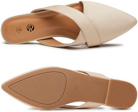 Rekayla Women's Mules Closed Pointed Toe Flats Backless Loafers Shoes for Women
