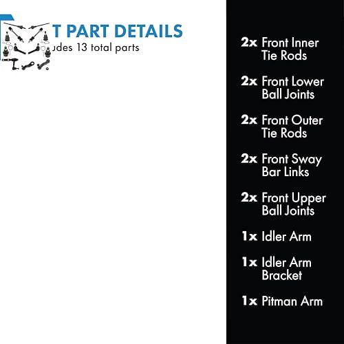 TRQ Front Steering and Suspension Kit Ball Joint Idler Arm Idler Arm