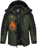 Yufawow Men Winter Jacket Skiing Jacket Insulated Fleece Lined Waterproof Windbreaker for Snowboard Hiking Camping ATV Outdoor Work