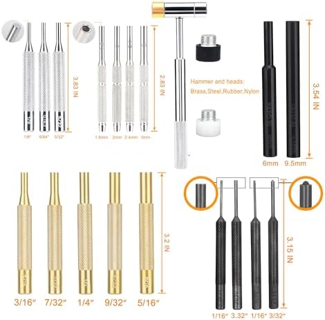 Torque Screwdriver &Brass and Steel Pin Punches and Hammer set | Elite Gunsmithing Tools Absolute Combo for Gun Maintenance, Scope Mounting, DIY, with S2 Bits