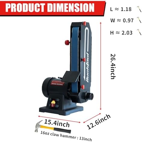 BUCKTOOL 2x48" Belt Sander for Knife Making and Metal,1HP,7A,4500FPM
