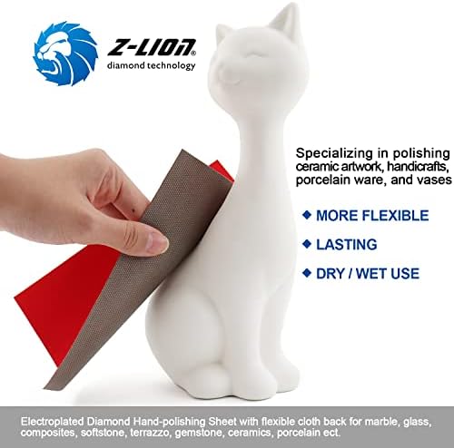 Z-Lion Diamond Electroplated Abrasive Paper Sheets Diamond Sandpaper for Grinding Stone Glass Ceramic Diamond Tool(4 Pcs/lot)