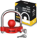 RETRUE Universal Trailer Coupler Lock, Adjustable Hitch Ball Lock, Red
