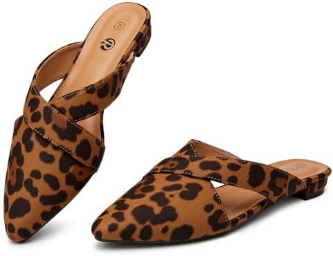 Rekayla Women's Mules Closed Pointed Toe Flats Backless Loafers Shoes for Women