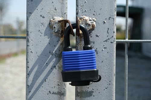 SEDORTI Colored Waterproof Padlocks, Blue-Covered Laminated Steel Lock, Same Color with Same Key, Keyed Alike Outdoor Locks, Can Be Used as Lockout Tagout Lock, Pack of 12