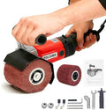 1400W Electric Surface Conditioning Tool, 8-Speed Variable Burnishing Polishing Machine w/2 Wire Drawing Wheels, Handheld Brush Grinder for Wood Metal Stainless Steel with Lock Switch