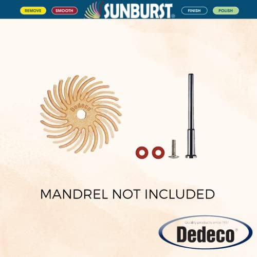 Dedeco Sunburst Radial Bristle Discs 48-Pack - 7/8" Curved - Peach 2500 Grit (Extra-Fine, 6 Micron) - Aluminum Oxide for Polishing & Finishing