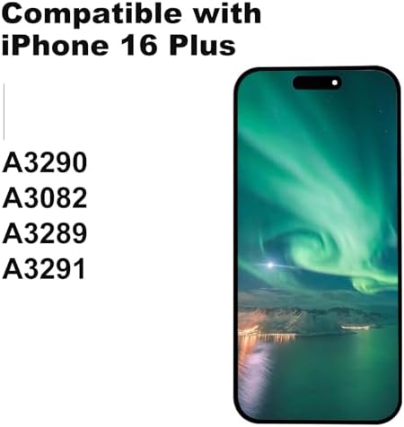 OLED Screen for iPhone 16 Plus Screen Replacement [Soft OLED, NOT Hard LCD], 3D Touch Display Full HD Digitizer Assembly with Repair Tools Kit, Waterproof Adhesive, Screen Protector