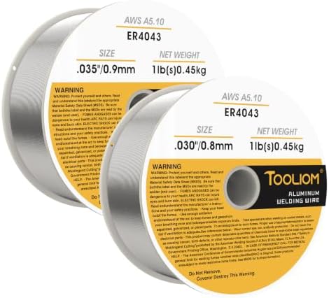TOOLIOM ER4043 .030"+.035" Aluminum MIG Welding Wire, 1LB Spool 2PCS
