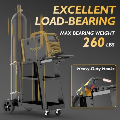 TOOLIOM 3-Tier Welding Cart with Tilted Top, 260 lb Capacity