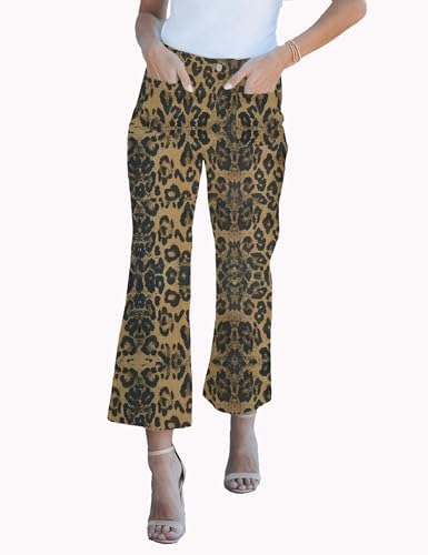 Wide Leg Jeans for Women Trendy High Waisted Flare Jeans Cropped Pants Stretchy Baggy