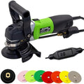 800W Electric Wet Stone Polisher 4'' Variable Speed Grinder Buffing Machine, Countertop Concrete Polisher with 7PCS Diamond Polishing Pads for Granite, Tile, Cement Floor