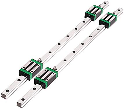 Linear Guide Rail 2 X HGR 20-600mm Linear Slide Rail + 4 X Bearing Blocks Linear Guideway Rail for DIY CNC Routers Lathes Mills