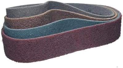 8 x 2 inch Rubber Expansion Centrifugal Wheel Working with Zirconia/Non-Woven Nylon Sanding Bands (Nylon Belts 4 pcs Mix)