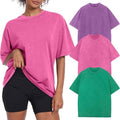Womens Vintage Oversized T Shirts Acid Washed Baggy Cotton Tee Workout Gym Shirts Boyfriend Short Sleeve Tops