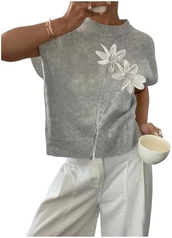 SOLY HUX Women's Short Sleeve Business Casual Sweater