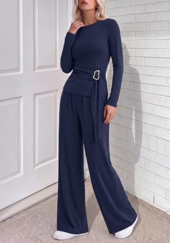 BTFBM 2 Piece Sets For Women Fall Outfits Lounge Set Business