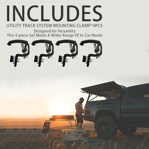 Truck Bed Clamps for 2016-On Tacoma/2020 Jeep Gladiator, 4-Pack | For listed 2016-on Tacoma and 2020 Gladiator bed rail systems; verify the rail style before ordering