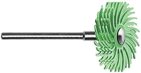 Dedeco Sunburst Radial Bristle Discs 6-Pack - 7/8" Curved 4-Ply Mounted Discs - Light Green 14000 Grit (Ultra-Fine, 1 Micron) - Aluminum Oxide for Polishing & Finishing