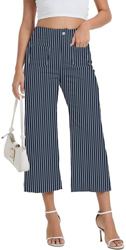 Wide Leg Jeans for Women Trendy High Waisted Flare Jeans Cropped Pants Stretchy Baggy