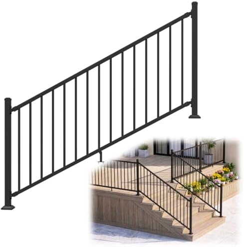 36in H x 6ft W Modular Aluminum Porch and Deck Stair Railing Kit