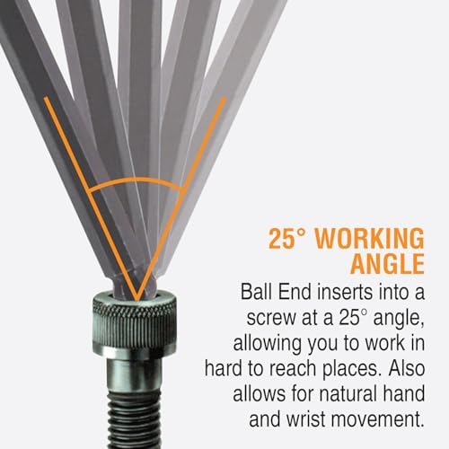 Bondhus 13199 Ball End Graduated Length Tip T-Handle Set w/ProGuard Finish, 9 PC, multi, one size
