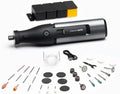 HOTO 12V Cordless Rotary Tool Kit, 35000 RPM Powerful Brushless Motor, Variable Speed, 3000mAh & LED Light, 37 Premium Accessories for 3D Printing Sanding, Polishing, Carving, Drilling& DIY Crafts