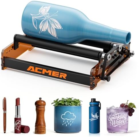 ACMER M3 Laser Rotary Roller for Laser Engraver Adjustable 6–164mm Diameter