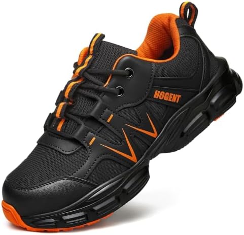 Hogent Steel Toe Shoes for Men Women - Non Slip & Lightweight Work Shoes