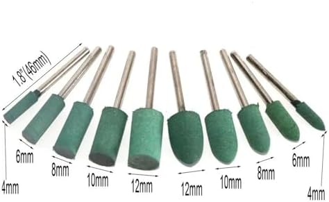 10PCS Wool Felt Ceramic Grinding Head Pointed Polishing Sesame Sponge Rubber Abrasive Wheel 3mm Shaft Mounted for Rotary Tool