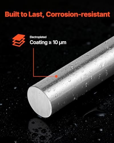 VEVOR 2PCS Linear Motion Rod, 20 mm x 1200 mm (0.79 x 47.24 in), SFC20 Carbon Steel Linear Rod Shaft, Anti Rust and High Precision, High Hardness Shaft, for Cutting Grinding Milling Drilling Machine