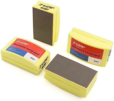 Diamond Polishing Hand Pads Arc Shape Back for Ceramic Porcelain Tile Glass Jade Stone Granite Marble Concrete Grit 400 4Pcs