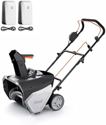 Litheli Cordless Snow Blower, 40V Brushless Electric Snow Thrower with Wheels, 180° Adjustable Chute, LED Light, Easy Maneuver Snow Removal Kit with Battery for Driveway