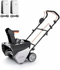 Litheli Cordless Snow Blower, 40V Brushless Electric Snow Thrower with Wheels, 180° Adjustable Chute, LED Light, Easy Maneuver Snow Removal Kit with Battery for Driveway