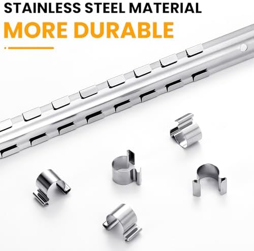 Tandefio 15 Pcs Metal Socket Rails Set Socket Organizer Holder 16 Clip on Rail Tool Organizer Storage, 1/4-inch, 3/8-inch, 1/2-inch