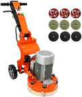INTBUYING Concrete Floor Grinder Machine Hand-push Concrete Cement Ground Grinder Epoxy Terrazzo Marble Paint Removal Foldable Design Floor Grinder Grinding Machine 220v