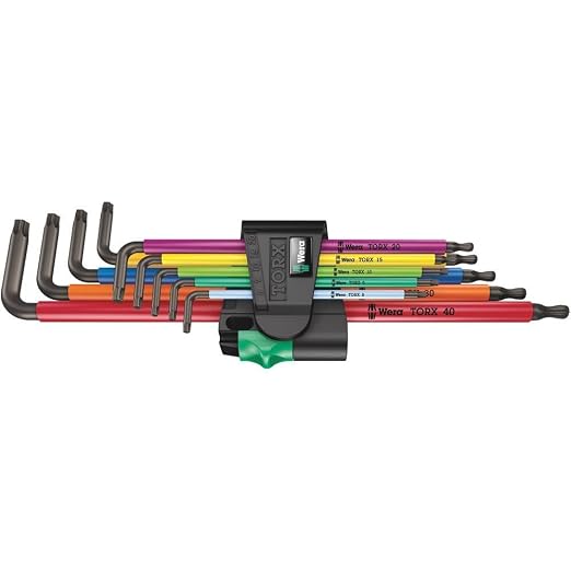 WERA 05024480001 967/9 TX XL Multicolour 1 Multicolour L-Key Set for TORX® Screws, Long, 9 Pieces