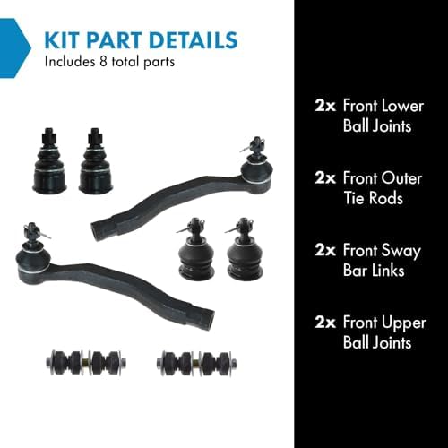 TRQ Front Steering & Suspension Kit Ball Joint Sway Bar Stabilizer Link Tie