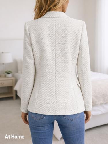 Mina Self 2026 Women's Fall Tweed Blazer Plaid Jacket Business Casual Coat