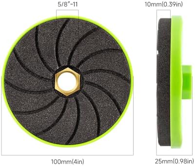 LOZLIN Diamond Polishing Pads, 3 Pack 4 Inch, for Tile, Marble and Granite, Chamfering, Edge Shaping, 50/100/200 Grit, Angle Grinder
