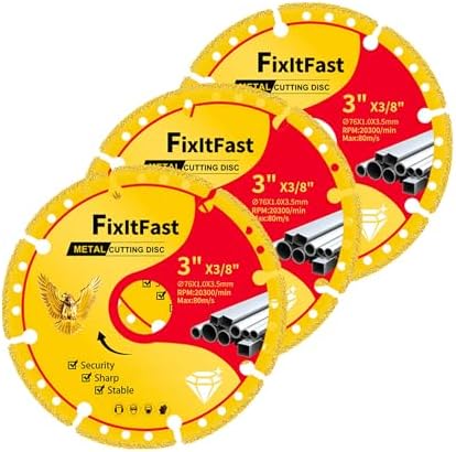 FIXLTFAST Diamond Metal Cutting Wheel 3 x 3/8" for Angle Grinder - 3PCS