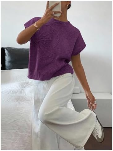 SOLY HUX Women's Short Sleeve Business Casual Sweater