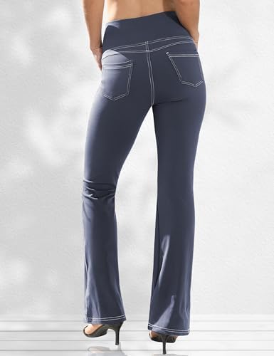VOOVEEYA Women's Bootcut Leggings - Bootleg Yoga Pants Flare with 4 Pockets