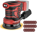 Cordless Sander Compatible with Milwaukee 18V Battery, Random Orbit Sanders 5 Inch Brushless with 6 Variable Speed 9700-19000RPM, 20PCS Sanding Discs & Dust Collector(No Battery)
