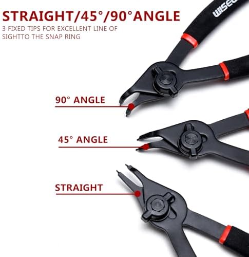 WISEUP 12 Pcs Snap Ring Pliers Set, Heavy Duty Circlip Pliers Kit tool