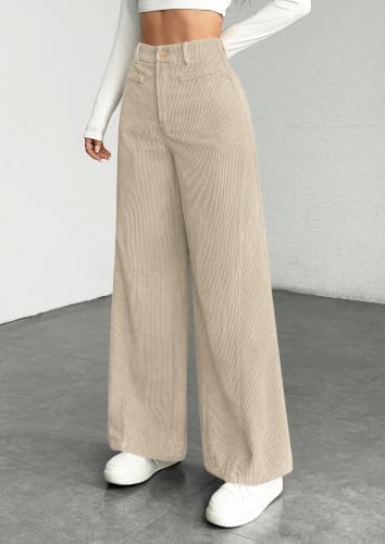 PRETTYGARDEN Women's High Waisted Corduroy Pants Casual