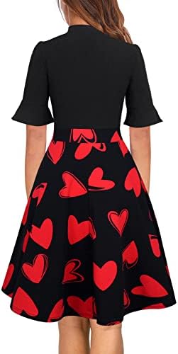 Women Summer Floral Ruffle Sleeve Wear to Work Church Wedding Guest Party Dresses