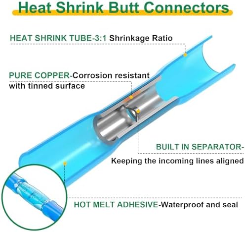 2066PCS Ultimate All-in-One Heat Shrink Solder Seal Wire Connectors Kit: Waterproof Solder Stick Butt Connectors, Heat Gun & Wire Stripper for Automotive, Marine & Electrical Projects Automotive